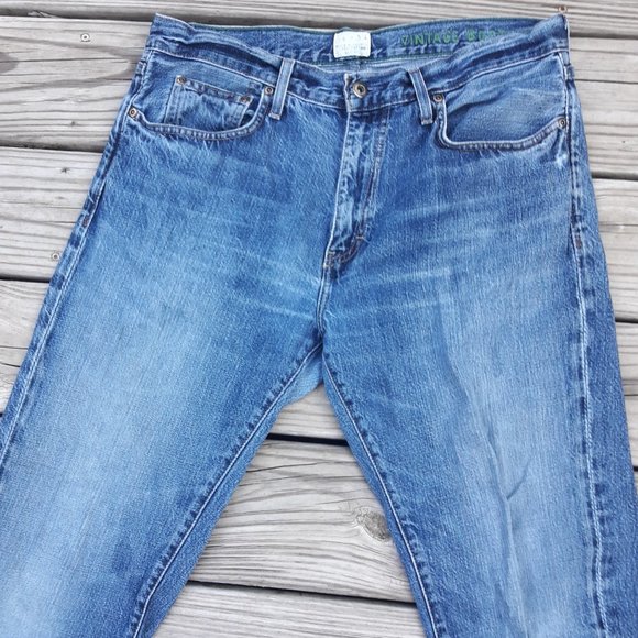 Vintage Jeans Bootcut Handcrafted All Cotton Classic Straight Leg Blue 34W 34L - Picture 5 of 15